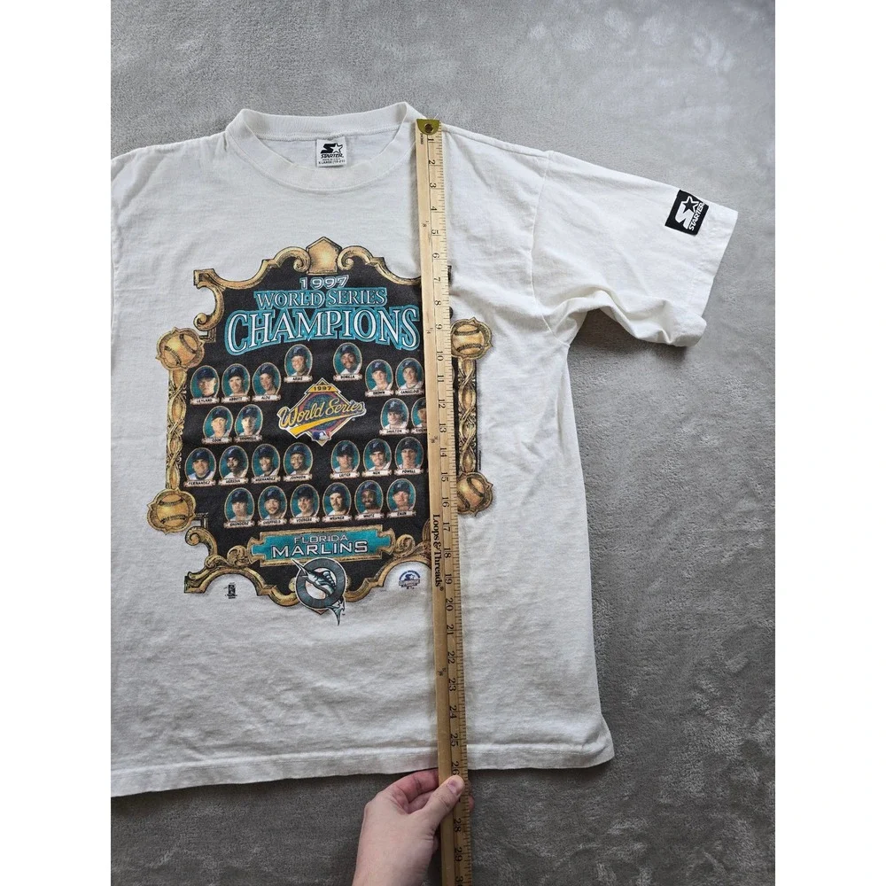 Vintage Starter‎ Florida Marlins T Shirt Kids XL 1997 World Series Champions